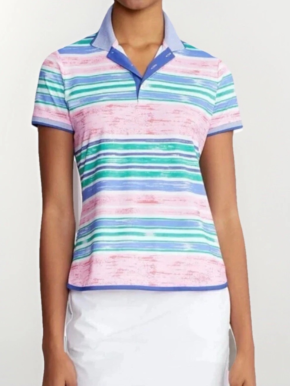 Ralph Lauren Golf Tennis Women’s Size S Striped Jersey Polo Shirt NWT New